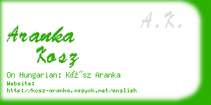 aranka kosz business card